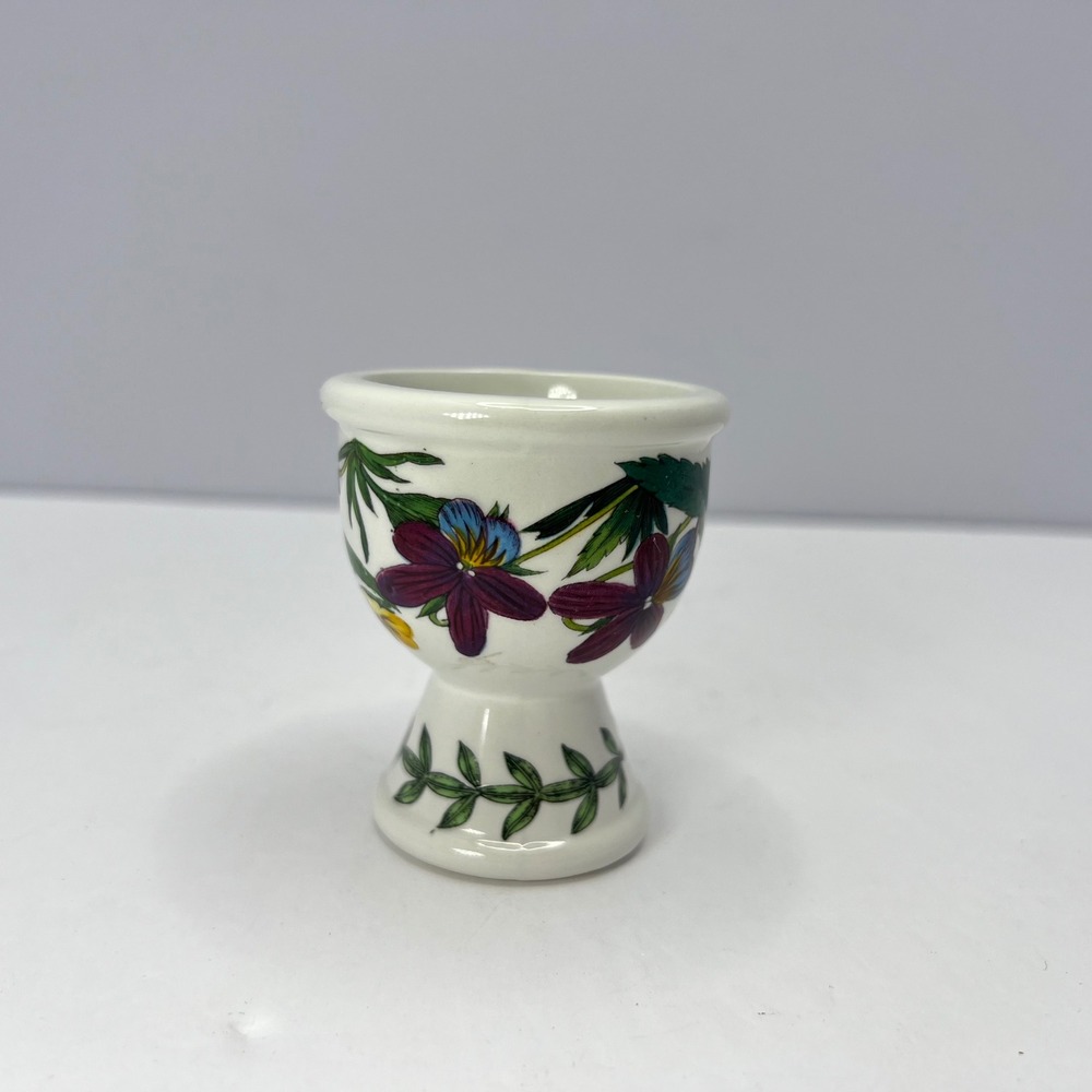 Portmeirion Botanic Garden Egg Cup Heartsese Vintage Floral Butterfly Cottage